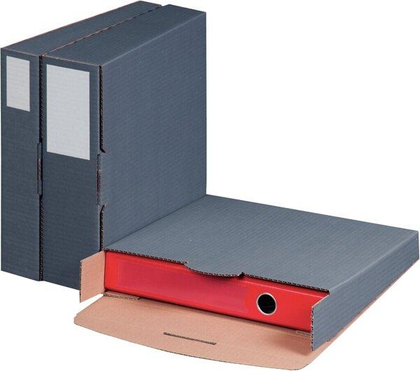 Image du produit Smartboxpro Ordnerversandbox für Ordner 50 - 80 mm, anthrazit, wiederverschliessbar mit Steckverschluss (1 x)