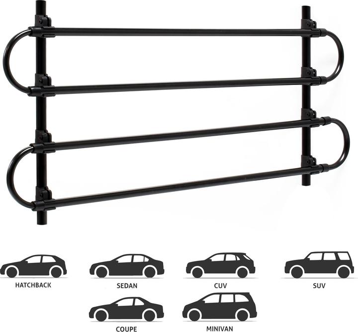 Actual product image Wiltec Dog Guard Barrier Freely Adjustable for the Car Model G Made of Iron (Dog)