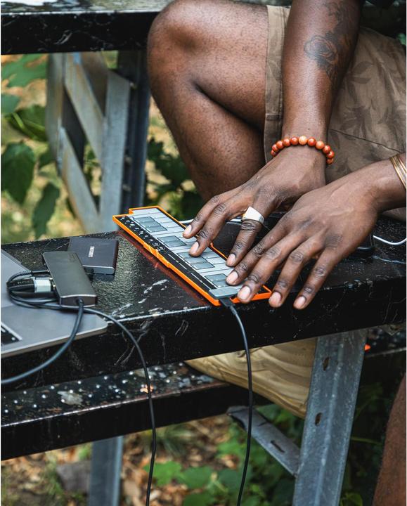 Actual product image Korg Keyboard Controller nanoKEY Fold Lava Orange Limited (Keyboards)
