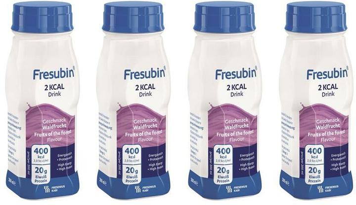 Produktbild Fresubin 2 kcal Drink Waldfrucht, 4 x 200 ml (4 Stück, Flüssigkeit, 984 g)