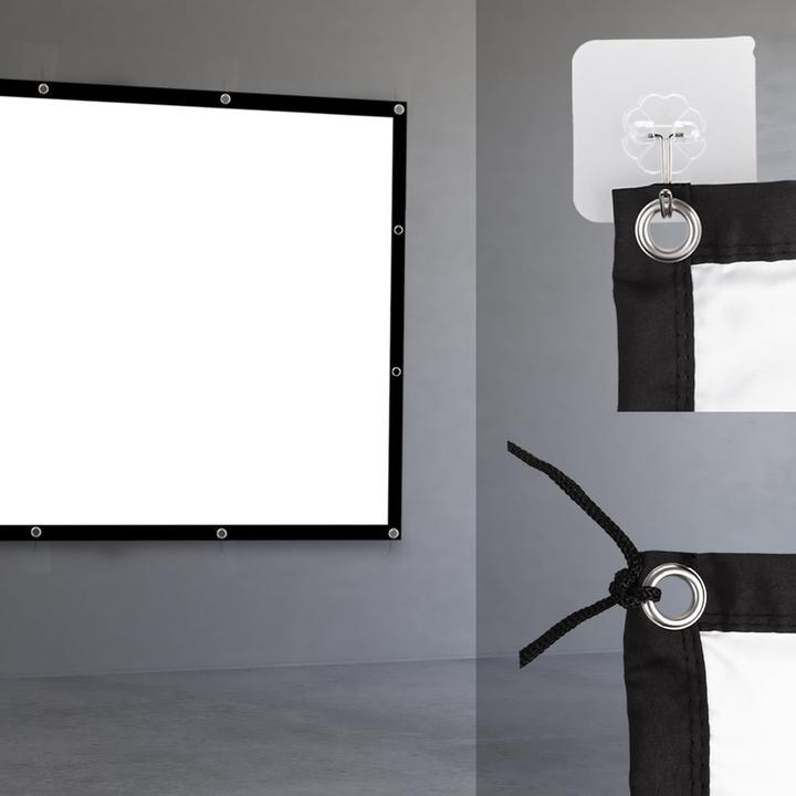 Produktbild Maclean Projektionswand 150 300x220cm 25mm Rand 4:3 Spannhaken MC-168 (120.08", 4:3)