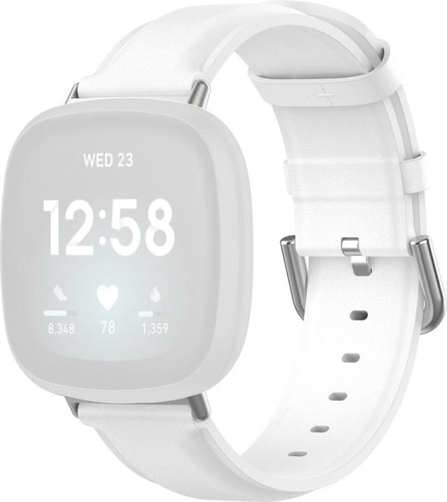 Produktbild Cover-Discount Fitbit Versa 3 / Sense - Lederarmband weiss