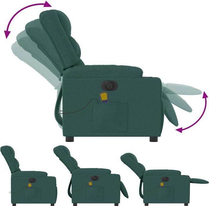 Image du produit VidaXL Fauteuil de massage électrique Vert foncé Tissu