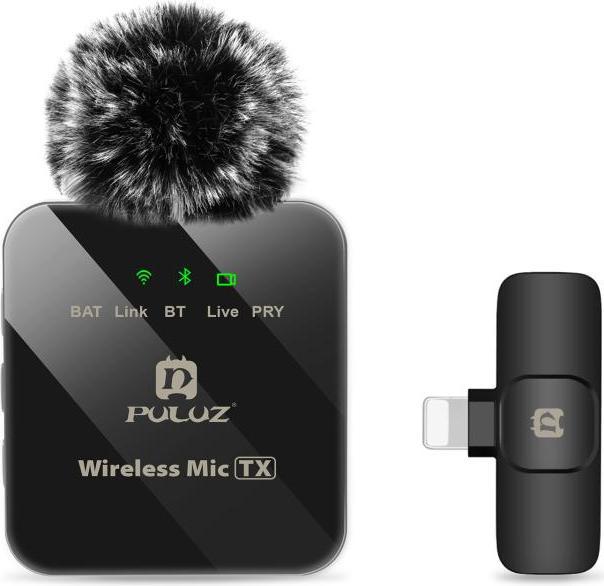 Produktbild Puluz Wireless Lavalier Microphone for iPhone / iPad, 8-Pin Receiver (Black)