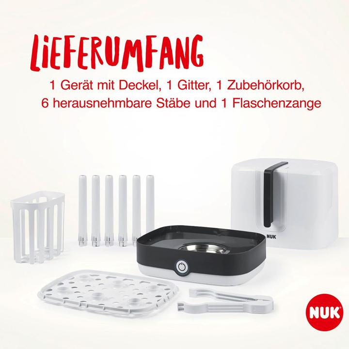 Produktbild NUK Vario Express Dampf-Sterilisator inkl. gratis First Choice+ Babyflasche