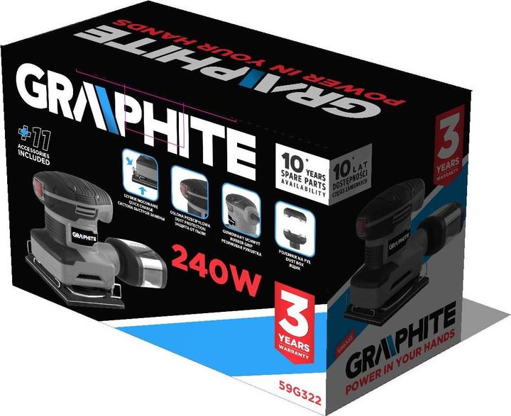 Image du produit Graphite Broyage de particules 240 W, 110 x 100 mm Pied (Ponceuse vibrante, 240 W)