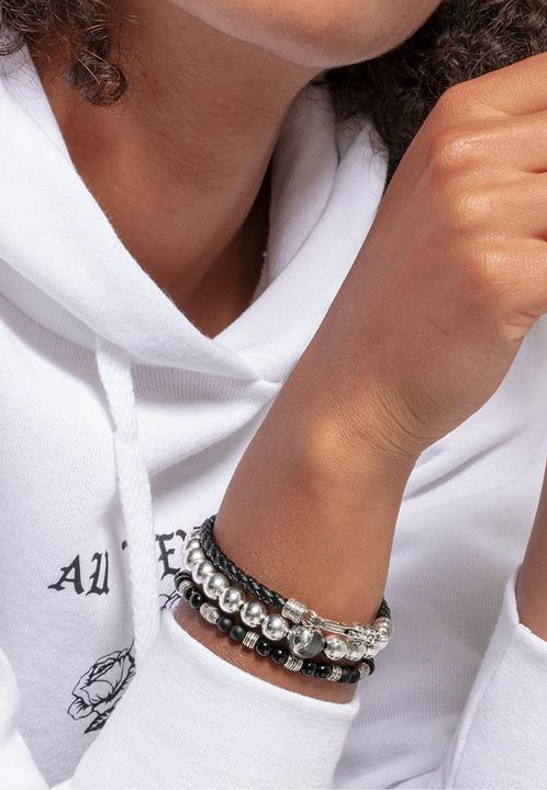 Immagine prodotto Thomas Sabo Bracciale Talisman nero (17 cm, Argento 925)