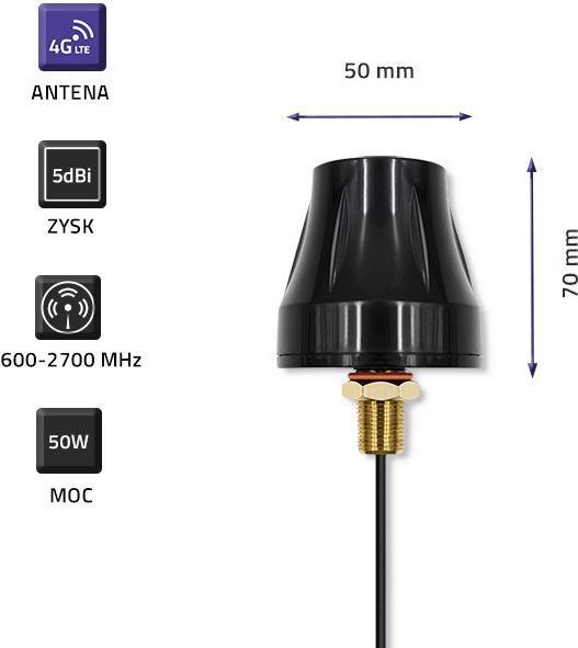 Immagine prodotto Qoltec 57037 Antenna omnidirezionale 4G LTE DUAL | 5 dBi | Outdoor (4G)