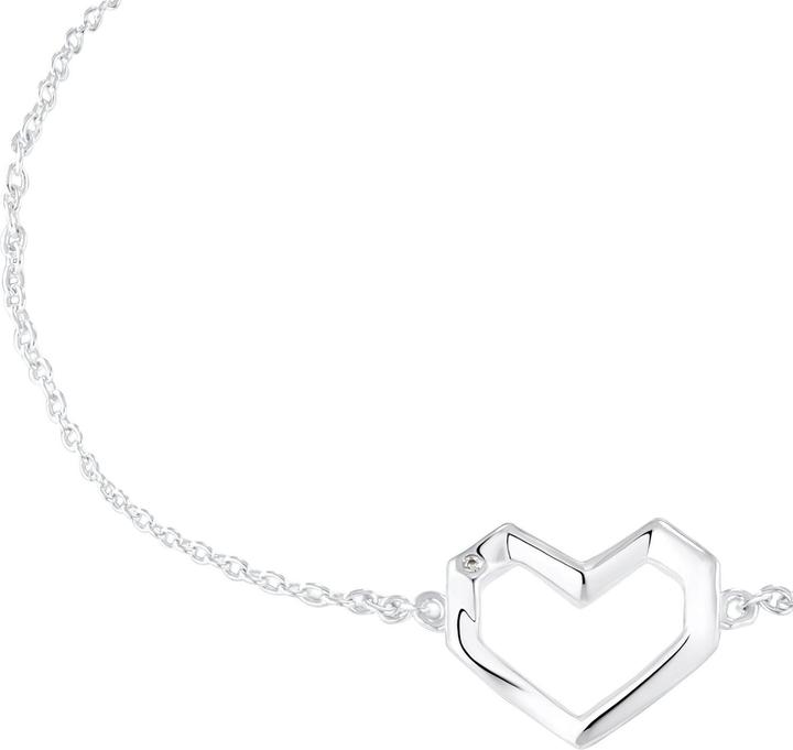 Immagine prodotto S.Oliver Gioielli da braccio da donna, argento 925, zirconi sintetici, madreperla | cuore (20 cm, Argento 925)