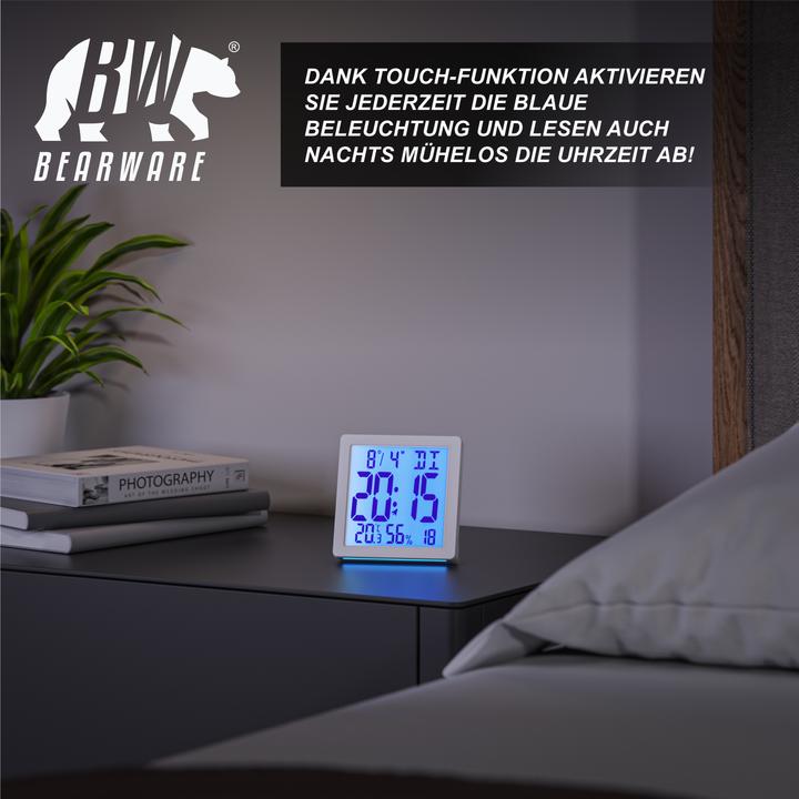 Produktbild Bearware Wecker digital für zuhause & unterwegs, Licht, Temperatur Luftfeuchtigkeit, Datum, Schlummerfunktion