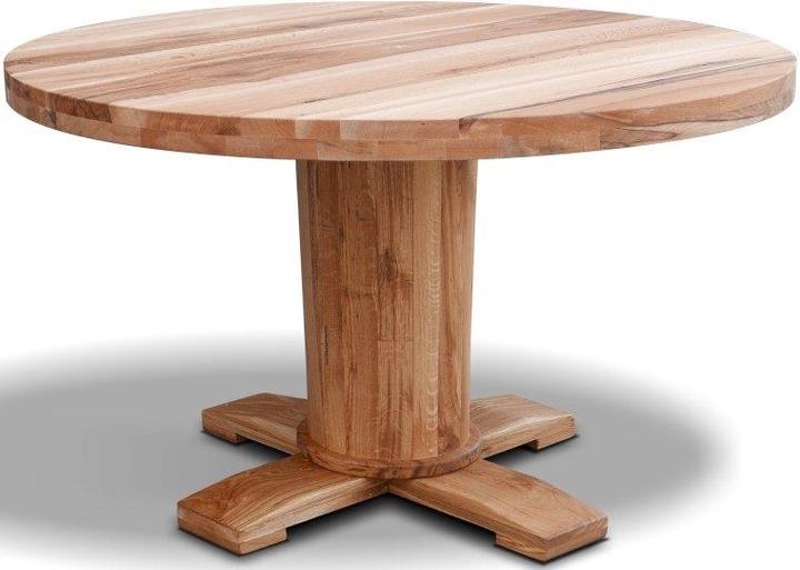 Actual product image zz_ArchivedByPCD_Mutoni wood Solid wood table round Chalet - Wild oak rustic (3+3)