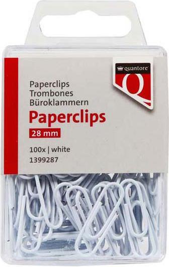 Immagine prodotto Quantore Büroklammer 28mm Weiss, 100 Stk.