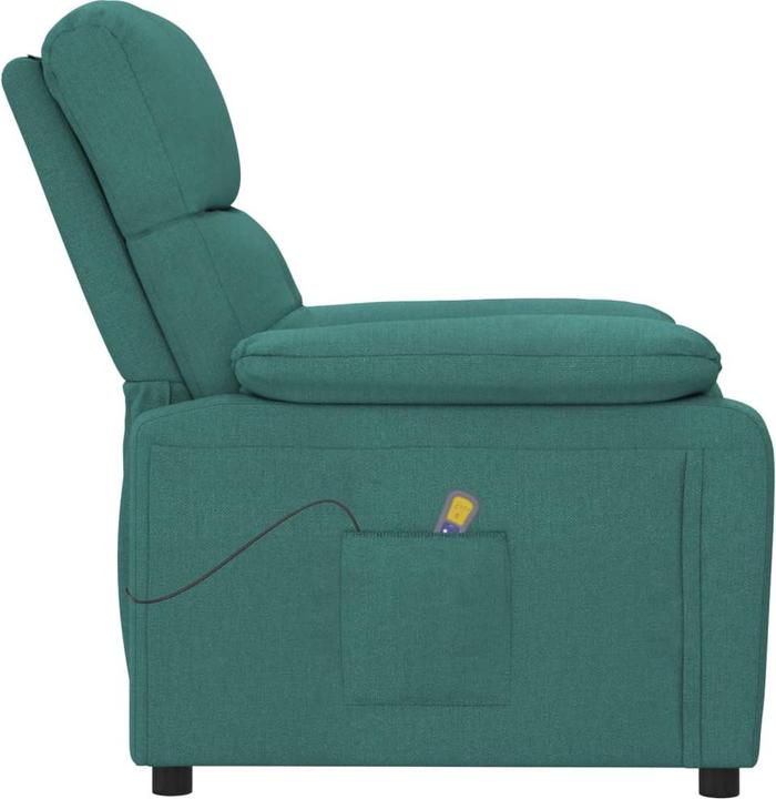 Image du produit VidaXL Fauteuil de massage Fauteuil de télévision Fauteuil de relaxation Tissu vert foncé