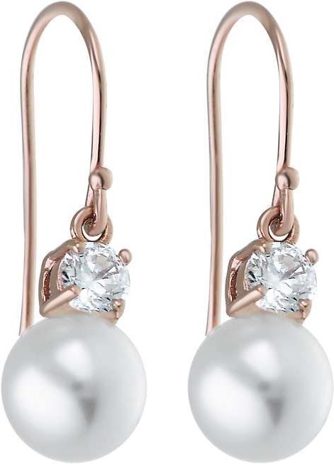 Bijouteria Ohrringe (Silber 925, Synthetische Perle, Zirkonia, Gold Beschichtung)