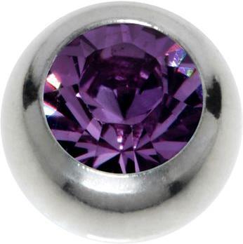 Bijouteria 1.2mm Piercing-Kugel (Kristall, Edelstahl)