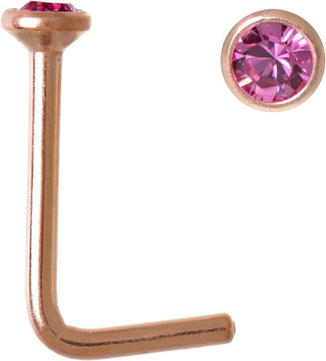 Bijouteria Nasenpiercing (Edelstahl, PVD Beschichtung, Kristall)
