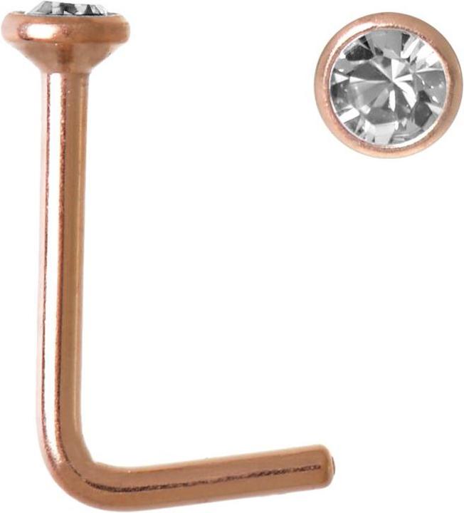 Bijouteria Nasenpiercing (Edelstahl, PVD Beschichtung, Kristall)