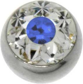Bijouteria 1.2mm Piercing-Kugel (Edelstahl, Kristall)