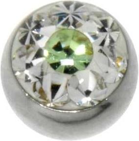 Bijouteria 1.2mm Piercing-Kugel (Edelstahl, Kristall)
