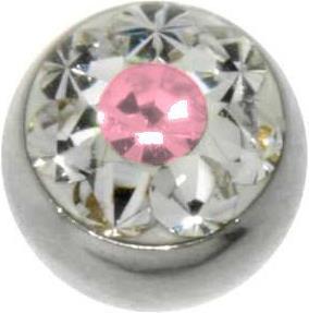 Bijouteria 1.2mm Piercing-Kugel (Edelstahl, Kristall)