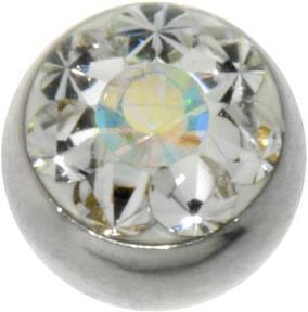 Bijouteria 1.2mm Piercing-Kugel (Edelstahl, Kristall)