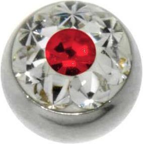 Bijouteria 1.2mm Piercing-Kugel (Edelstahl, Kristall)
