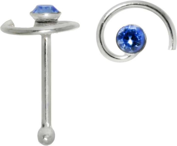 Bijouteria Nasenpiercing (Silber 925, Kristall)