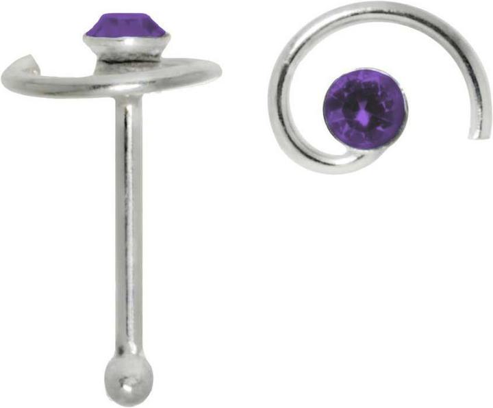 Bijouteria Nasenpiercing (Silber 925, Kristall)