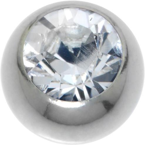 Bijouteria Piercingverschluss (Edelstahl, Kristall)