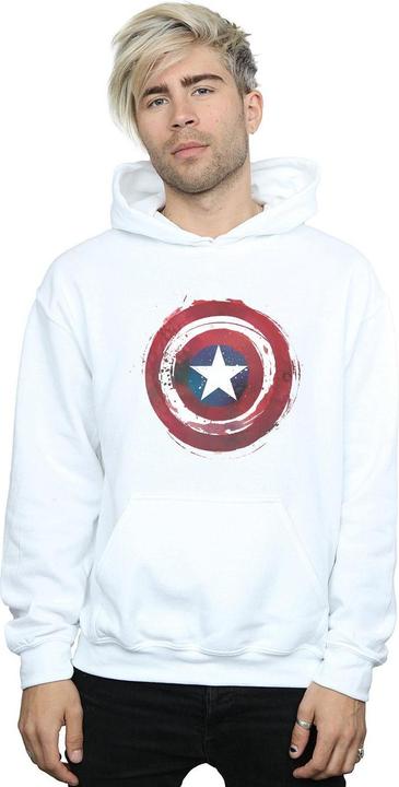 Immagine prodotto Captain America Splatter Shield Felpa con Cappuccio Uomo (4XL)