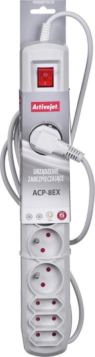 Produktbild Activejet APN-8G/3M-GR Steckdosenleiste mit Kabel (8 x, CEE 7/16, CEE 7/5, 3 m)