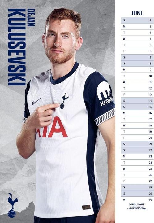 Actual product image Tottenham Hotspur FC 2025 A3 Wall Calendar (A3, Hardcover, German)