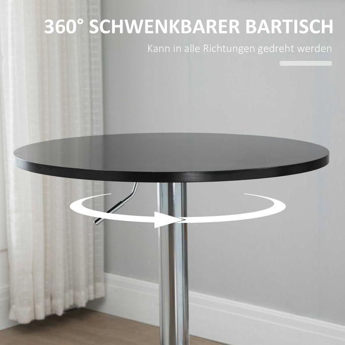 Produktbild Swisshandel24 Stehtisch, höhenverstellbar Stahl Schwarz Ø61 x 70-97 cm