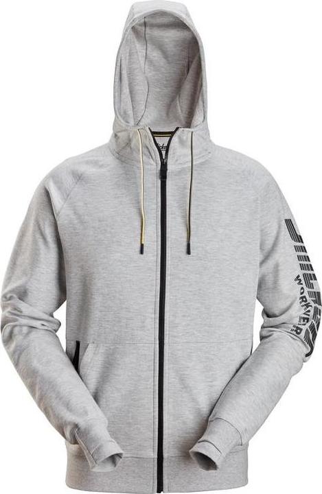 Actual product image Snickers Workwear 28952800008 Logo Full-Zip Hoodie Hellgrau XXL (XXL)