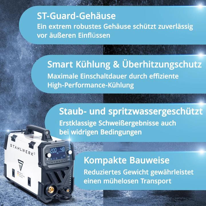 Produktbild Stahlwerk Schutzgas-Schweissgerät MIG MAG 200 Spot Puls Pro Digital IGBT 200 A