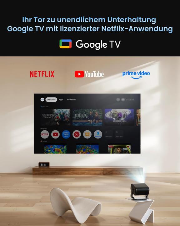 Actual product image Dangbei MP1 MAX 4K Heimkino-Beamer mit Google TV und HDR10+ (3100 lm)