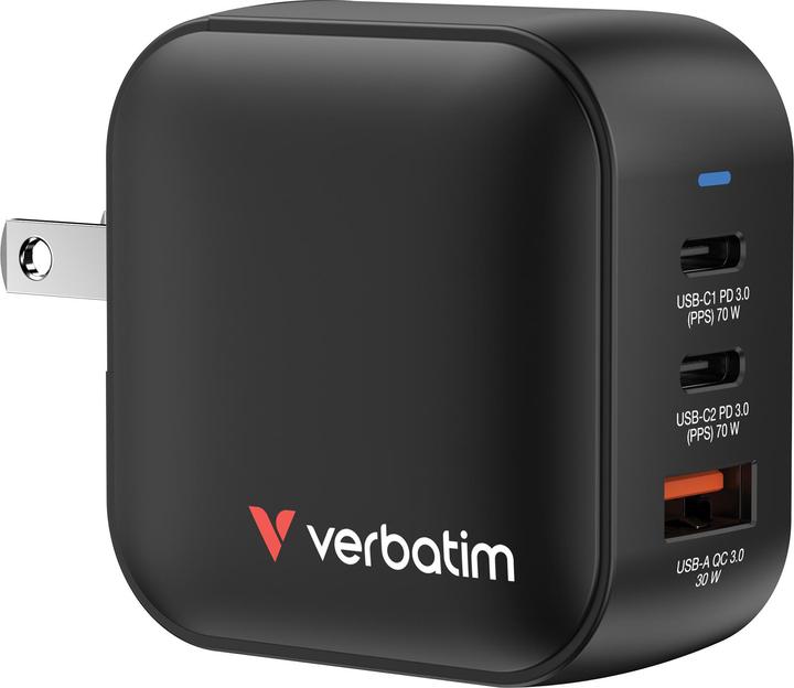 Productafbeelding Verbatim GaN Oplader 70W 3 apparaten (70 W)
