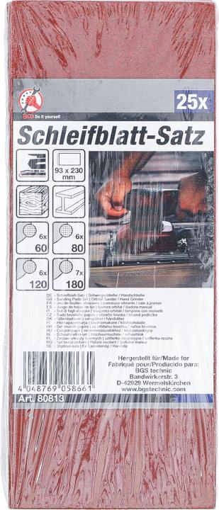Image du produit BGS Schleifblatt-Satz (K 60, K 180, K 120, K 80)