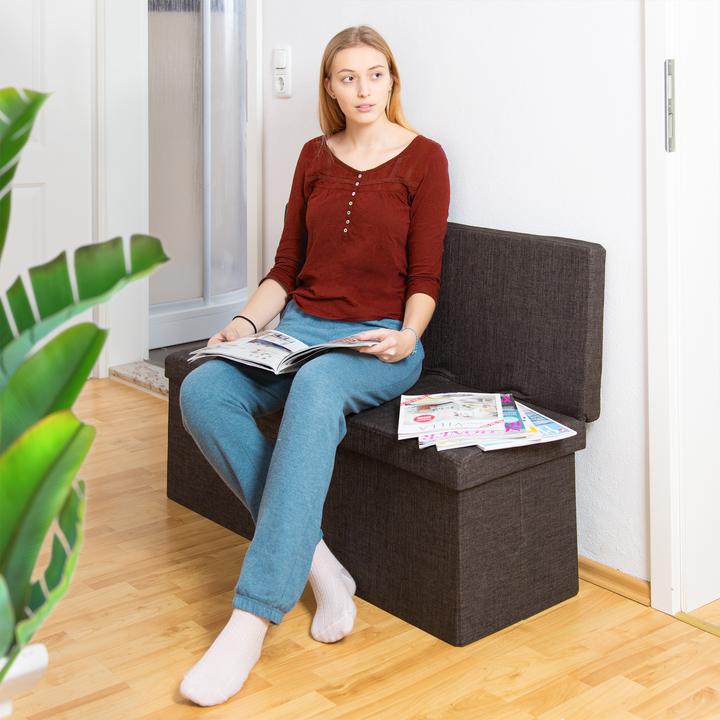 Actual product image Relaxdays Folding Storage Ottoman