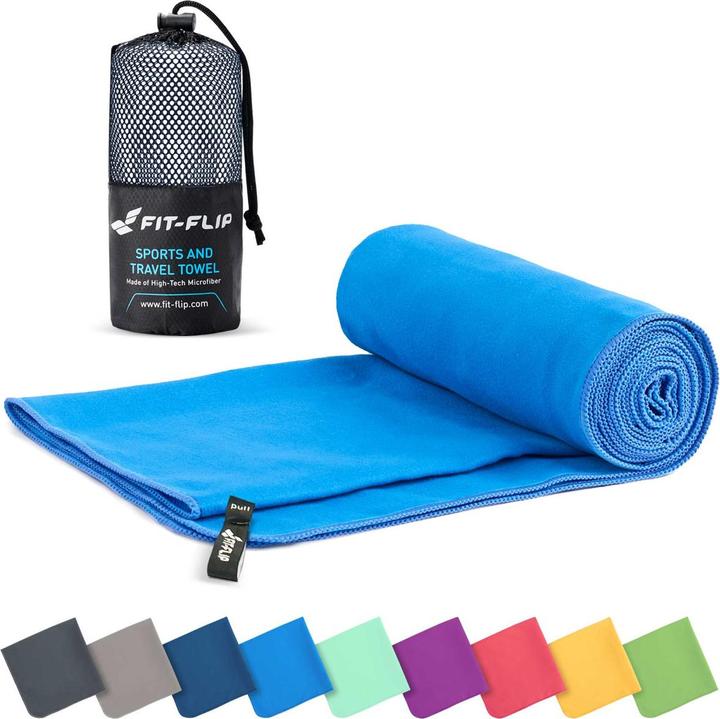 Immagine prodotto Fit-Flip Mikrofaser Handtuch schnelltrocknend mit Tasche 90x180cm (90 x 180 cm)
