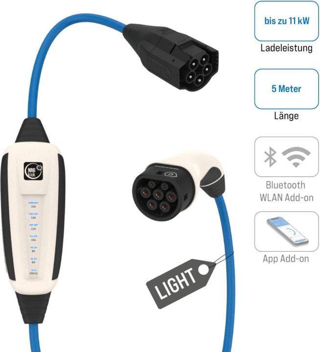Produktbild NRGkick 16A Pure light 5m 87501000 mobile Ladestation (Typ 2, 11 kW, 16 A)