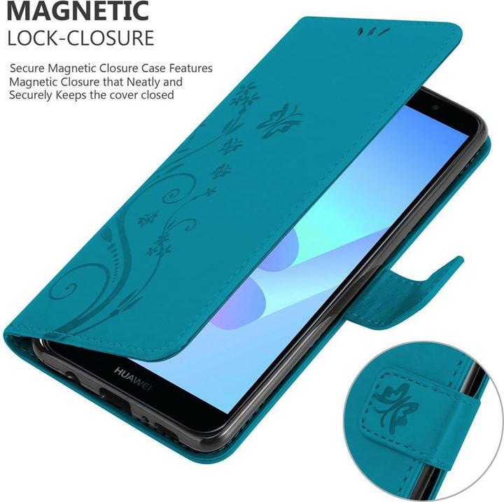 Produktbild Cadorabo Flower Book Hülle (Huawei Y6 Prime (2018), Huawei Honor 7a)
