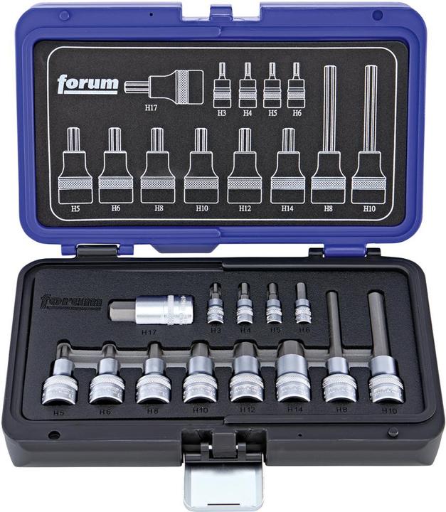 Produktbild Forum Professional Solutions Einsatzgarnitur 1/4+1/2" 13tlg. Innensechsk. (1/4")