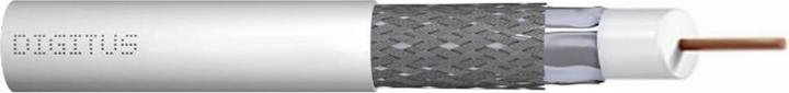Produktbild Digitus Koaxialkabel RG-6 75 Ohm, abgeschirmte Folie + Geflecht, 77 Prozent Eca PVC, 500 m Weiss-Roll (75 dB, Antennenkabel)