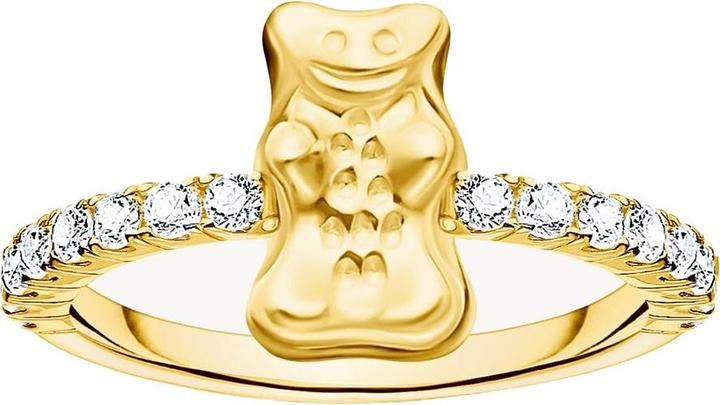 Thomas Sabo Ring mit HARIBO Goldbär und Steinen vergoldet