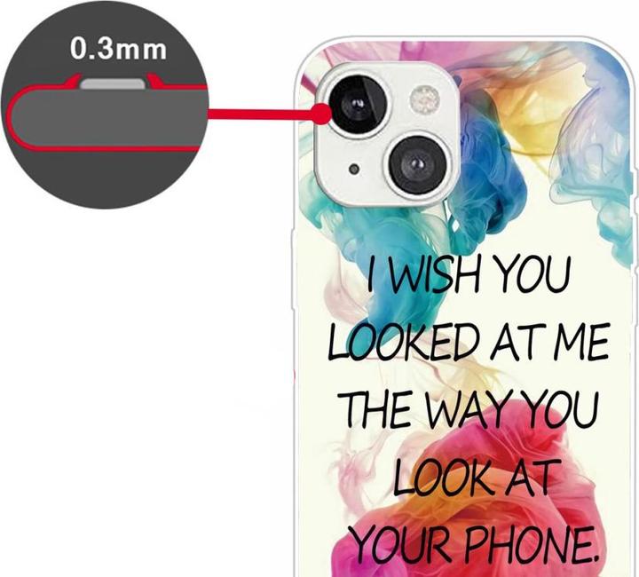 Immagine prodotto Ueli Express iPhone 13 Custodia protettiva in gomma super sottile Guardami (Apple iPhone 13)