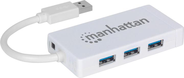 Immagine prodotto Manhattan 3-Port USB 3.0 Hub mit Gigabit Ethernet Adapter (USB-A, 4 Porti)