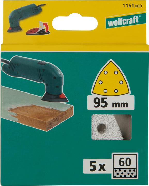 Actual product image wolfcraft wolfcraft 5 adhesive sanding sheets Stearat K80 Delta 95mm (80)