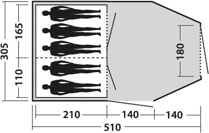 Actual product image Easy Camp Huntsville 500 Tent (Tunnel tent, 5 persons)