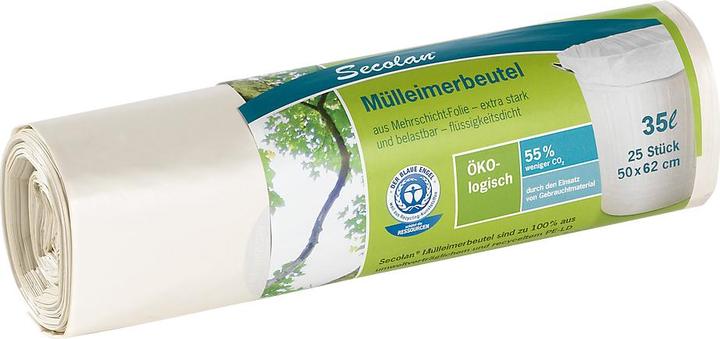 Secolan Müllbeutel 35,0 l weiss 25,0 µm, 20 St. (20 x, 35 l)